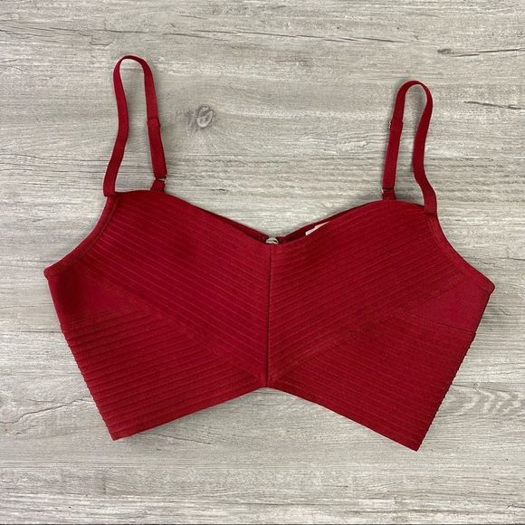 NWOT Super Down Bandage Red Crop Tank Top - Picture 7 of 8